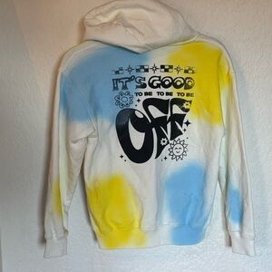 Kids OFF WHITE OFF-WHITE graphic print zip-up hoodie size 10 tie-dye 425$